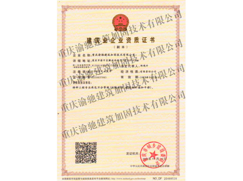 資質(zhì)證書(shū)副本